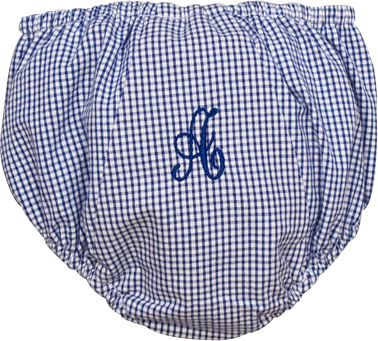 Navy Gingham Diaper Cover